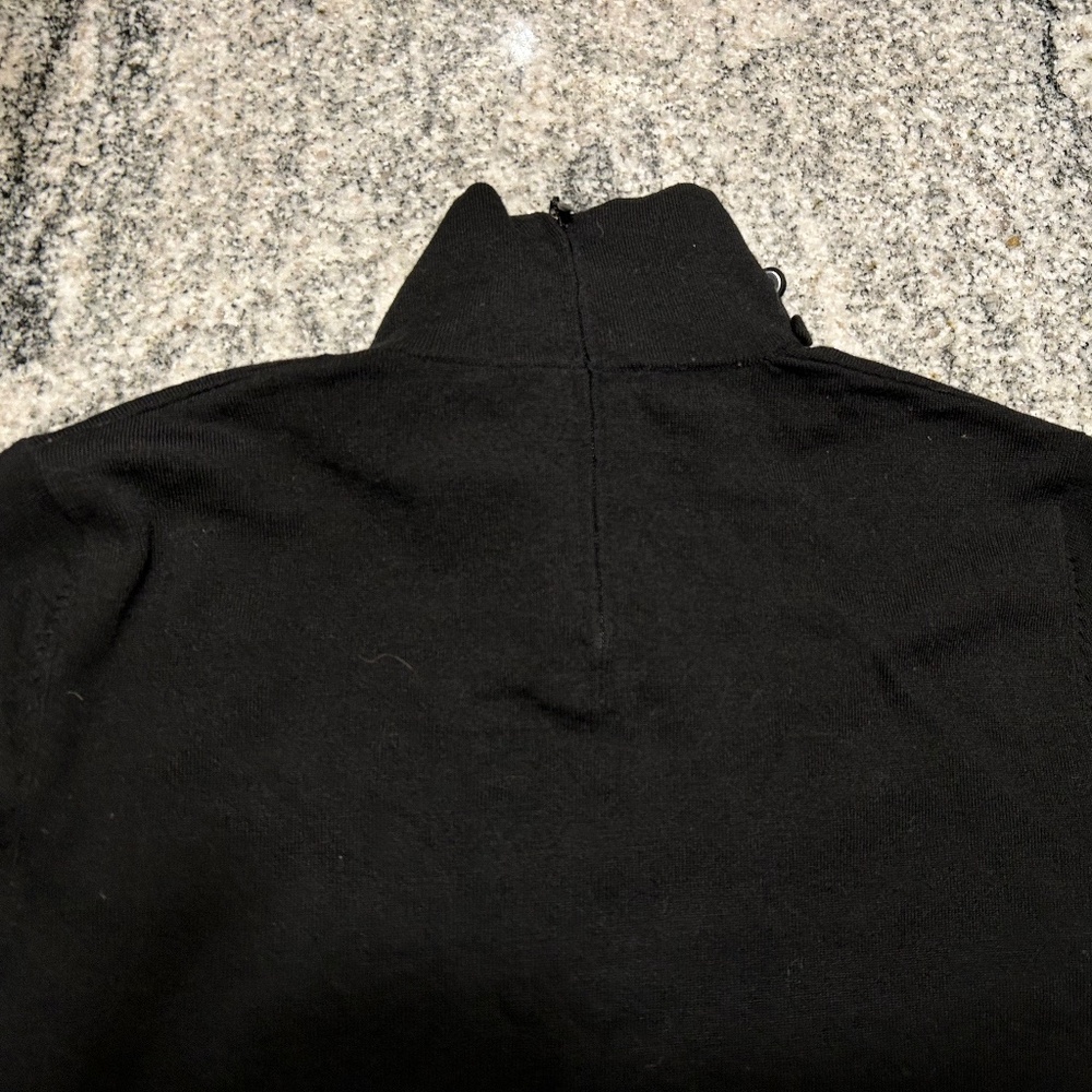 Akris PUNTO Polka Dot WOOL BLACK MOCK NECK Sweater Women SIZE US 4 - Picture 2 of 6